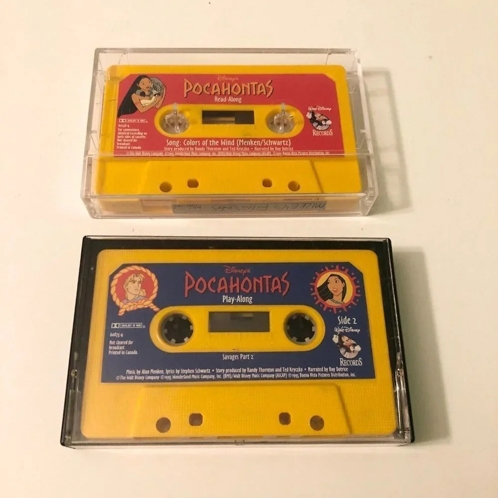Vtg 1995 Pocahontas Play Along Cassette Tapes Only Lot of 2